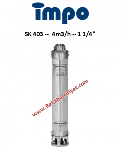 İMPO SK 403/07 0,75HP 1 1/4'' Çıkışlı Dalgıç Pompa (kademe)-Krom Başlıklı