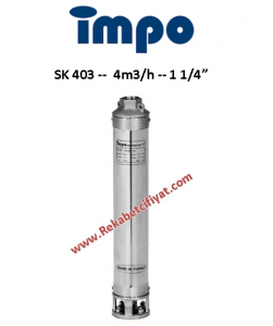 İMPO SK 403/10 1HP 1 1/4'' Çıkışlı Dalgıç Pompa (kademe)-Krom Başlıklı