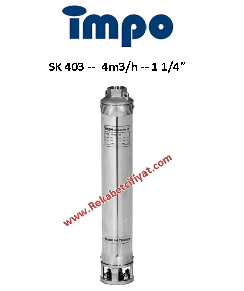 İMPO SK 403/20 2HP 1 1/4'' Çıkışlı Dalgıç Pompa (kademe)-Krom Başlıklı