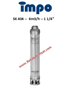 İMPO SK 404/10 1HP 1 1/4'' Çıkışlı Dalgıç Pompa (kademe)-Krom Başlıklı
