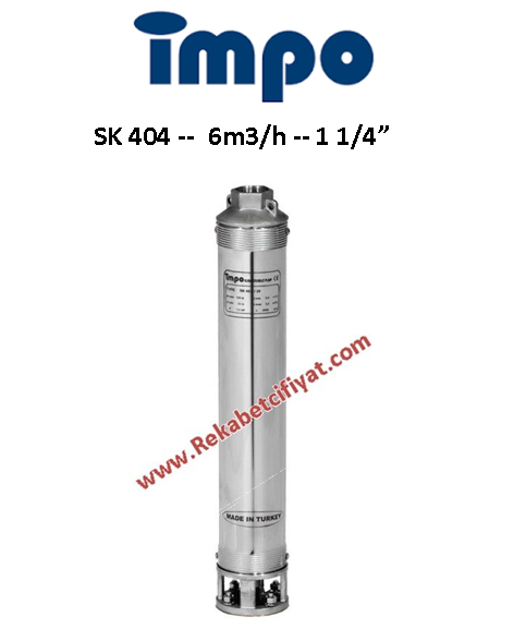 İMPO SK 404/18 2HP 1 1/4'' Çıkışlı Dalgıç Pompa (kademe)-Krom Başlıklı