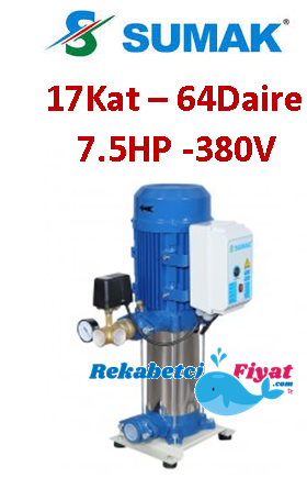SUMAK SHT16A 750/6 7.5HP 380V Tek Pompalı Paket Hidrofor (17kat-64daire)