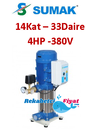 SUMAK SHT12A 400/7 4HP 380V Tek Pompalı Paket Hidrofor (14kat-33daire)