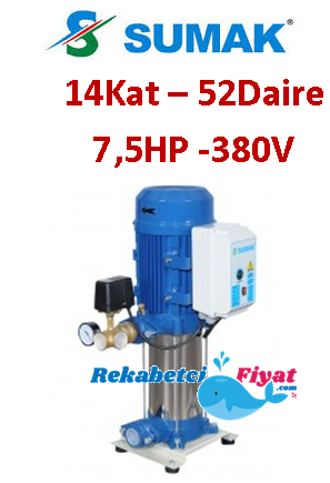 SUMAK SHT24A 750/6 7.5HP 380V Tek Pompalı Paket Hidrofor (13kat-80daire)