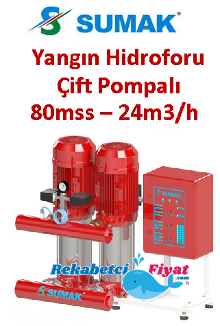 SUMAK SHT 34 B 1500/6 EEY 15HP 380V İki Pompalı Paket Yangın Hidrofor