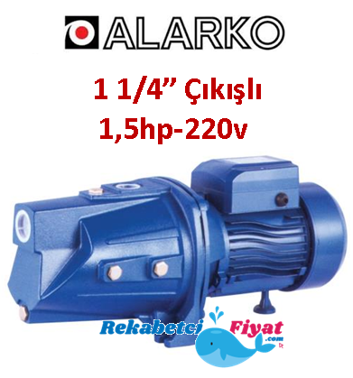 ALARKO JET D-JSWM-15M 1 1/4\'\' Çıkışlı 1.5Hp 220v Döküm Gövdeli Jet Pompa