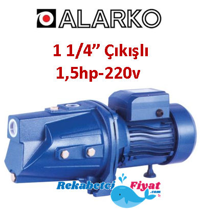 ALARKO JET D-JSWM-15M 1 1/4'' Çıkışlı 1.5Hp 220v Döküm Gövdeli Jet Pompa