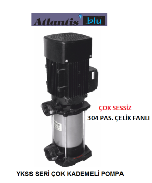 Atlantis  YKSS 18-4KT      3Hp 380V Paslanmaz Çelik Fanlı Dik Milli Çok Kademeli Pompa (AISI 304 ÇELİK FANLI)