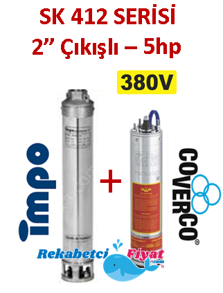 SK 412-17 5.5HP 380V 2'' Çıkışlı Sondaj Dalgıç Pompa İmpo Pompa - Coverco Motor