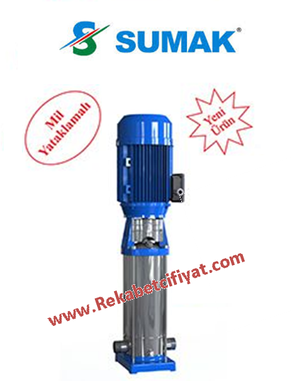 SUMAK SHTP16-750/14 7,5hp 380v Dik Milli Kademeli Komple Paslanmaz Pompa