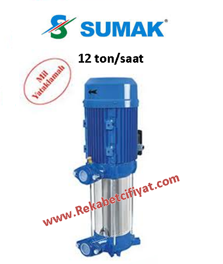 SUMAK SHM12-220/4 2,2hp 220V Noril Fanlı Dik Milli Pompa