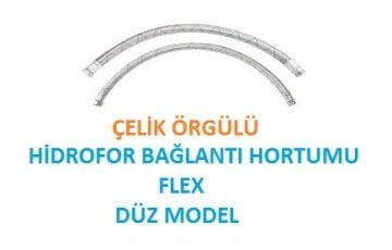 1 ''  60 cm  DÜZ TİP ÇELİK ÖRGÜLÜ HİDROFOR BAĞLANTI HORTUMU (FLEX)