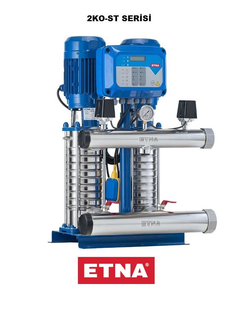 Etna 2KO-ST8/14-55 2x7.5Hp 380V Çift Pompalı Komple Paslanmaz Çelik Dik Milli Sabit Devirli Hidrofor (Aisi 304)