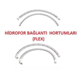 1½ ''  60 cm  DÜZ TİP ÇELİK ÖRGÜLÜ HİDROFOR BAĞLANTI HORTUMU (FLEX)