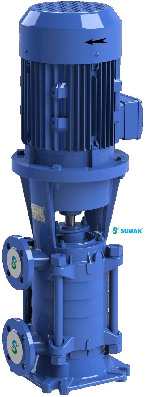 Sumak SHT32/4   5.5 kW 380V  Düşey Milli Döküm Gövdeli Kademeli Pompa