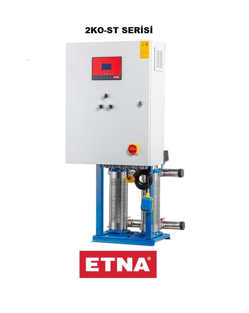 Etna 2KO-ST20/11-110  2x15Hp 380V Çift Pompalı Komple Paslanmaz Çelik Dik Milli Sabit Devirli Panolu Hidrofor (Aisi 304)