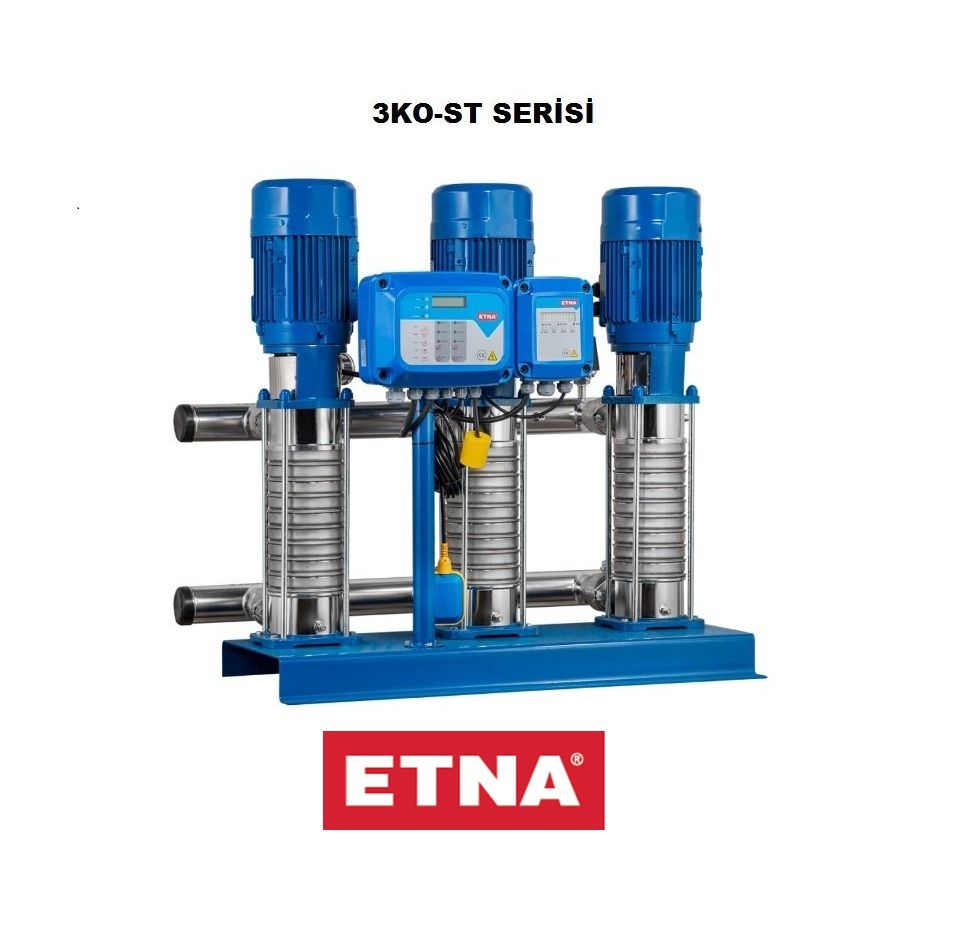 Etna 3KO-ST5/6-11  3x1.5Hp 380V Üç Pompalı Komple Paslanmaz Çelik Dik Milli Sabit Devirli Hidrofor (Aisi 304)