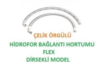 2½''   60 cm  DİRSEKLİ TİP ÇELİK ÖRGÜLÜ HİDROFOR BAĞLANTI HORTUMU (FLEX)