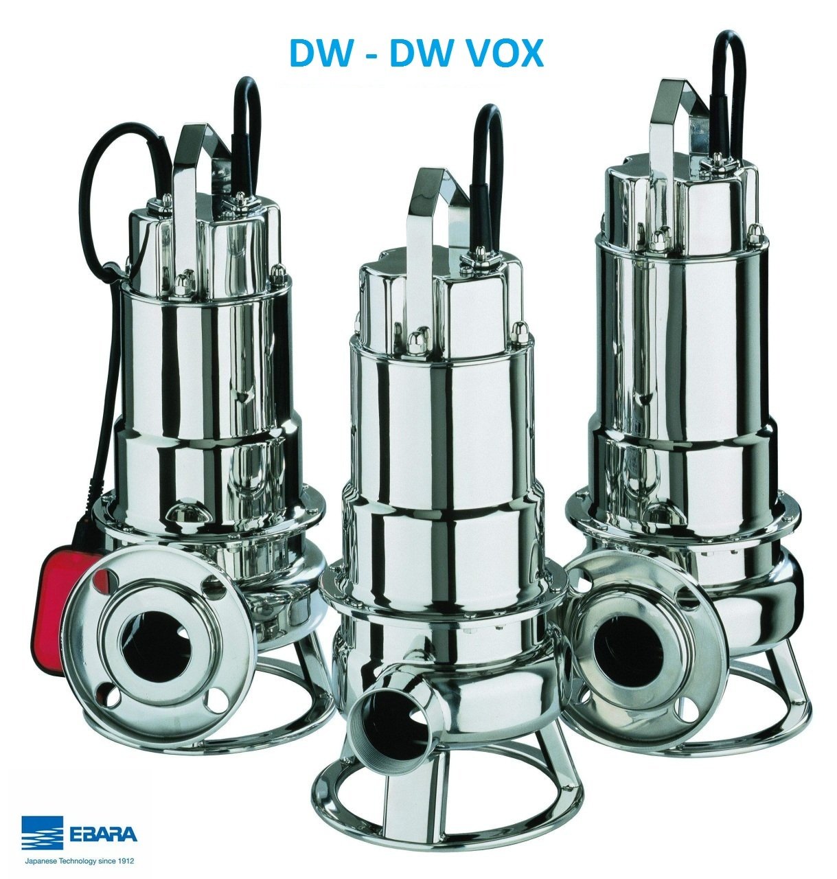 Ebara DW VOX 100 1Hp 220V Komple Paslanmaz Pis Su Drenaj Dalgıç Pompa