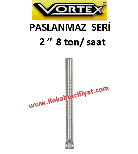 VORTEX  4 ÇLK 8A-15 3HP 2'' Çıkışlı 4'' Paslanmaz Çelik Fanlı Dalgıç Pompa