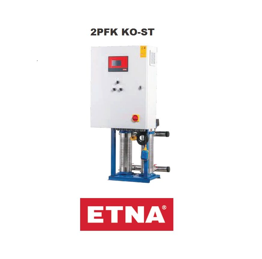 Etna 2PFK KO-ST20/8-110 2x15Hp 380V Çift Pompalı Komple Paslanmaz Çelik Dik Milli Panodan Değişken Devirli / Frekans Kontrollü Çok Kademeli Sessiz Hidrofor (Aisi 304)