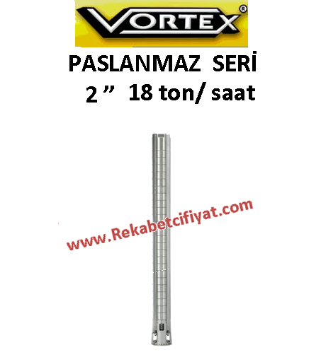 VORTEX  4 ÇLK 18A-05 2HP 2'' Çıkışlı 4'' Paslanmaz Çelik Fanlı Dalgıç Pompa