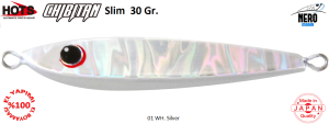 Hots Chibitan Slim Jig 30 Gr. 01 WH. Silver