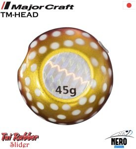MC TM-Head Slider Tai Rubber Jig 45g #51 Gold Red Dot Glow