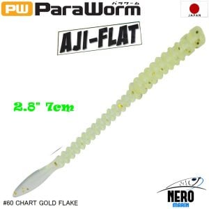 MC Para Worm PW-AJIFLAT 2.8'' #60 Chart Gold Flake