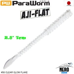 MC Para Worm PW-AJIFLAT 2.8'' #58 Clear Glow Flake