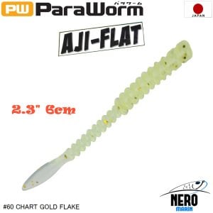 MC Para Worm PW-AJIFLAT 2.3'' #60 Chart Gold Flake