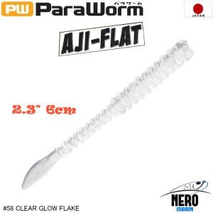 MC Para Worm PW-AJIFLAT 2.3'' #58 Clear Glow Flake