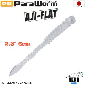 MC Para Worm PW-AJIFLAT 2.3'' #57 Clear Hollow Flake