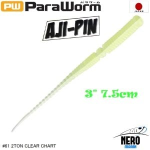 MC Para Worm PW-AJIPIN 3'' #61 2 Tone Clear Chart