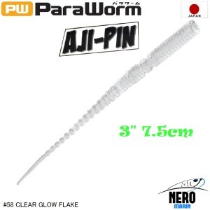 MC Para Worm PW-AJIPIN 3'' #58 Clear Glow Flake