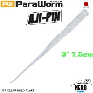 MC Para Worm PW-AJIPIN 3'' #57 Clear Hollow Flake