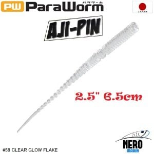 MC Para Worm PW-AJIPIN 2.5'' #58 Clear Glow Flake