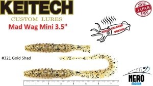 Keitech Mad Wag Mini 3.5'' #321 Gold Shad
