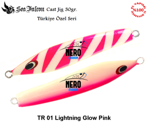 Sea Falcon Cast Jig 30 gr. TR-01 Glow lightning Pink