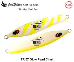 Sea Falcon Cast Jig 30 gr. TR-07 Glowy Pearl Chart