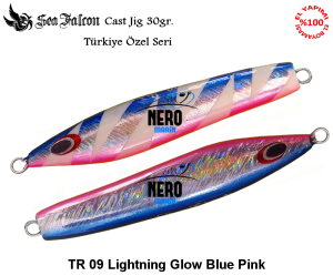 Sea Falcon Cast Jig 30 gr. TR-09 Lightning Glow Blue Pink