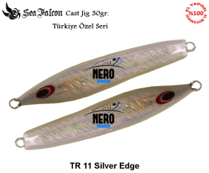 Sea Falcon Cast Jig 30 gr. TR-11 Silver Edge Glowing