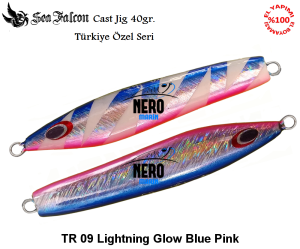 Sea Falcon Cast Jig 40 gr. TR-09 Lightning Glow Blue Pink