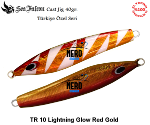 Sea Falcon Cast Jig 40 gr. TR-10 Lightning Red Gold