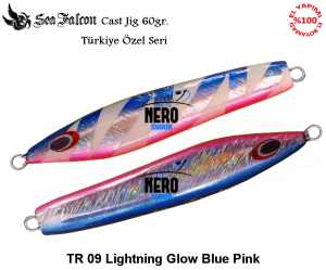 Sea Falcon Cast Jig 60 Gr	TR-09	Lightning Glow Blue Pink