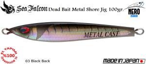 Dead Bait Metal Shore Jig 100 Gr.	03	Black Back