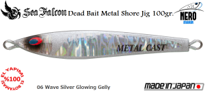 Dead Bait Metal Shore Jig 100 Gr.	06	Silver Glowing Belly
