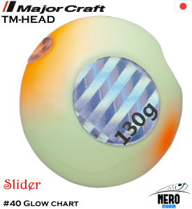 MC TM-Head Slider Tai Rubber Jig 130g #40 Glow Chart