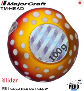MC TM-Head Slider Tai Rubber Jig 100g #51 Gold  Red Dot Glow