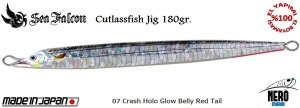Sea Falcon Cutlass Fish Jig 180gr. 07 Crash Holo Glow Belly Red Tail